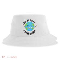 Go Planet Its Your Birthday Happy Earth Day Distressed Sustainable Bucket Hat