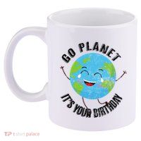 Go Planet Its Your Birthday Happy Earth Day Distressed 11oz C Handle Ceramic Mug