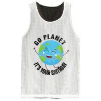 Go Planet Its Your Birthday Happy Earth Day Distressed Mesh Reversible Basketball Jersey Tank