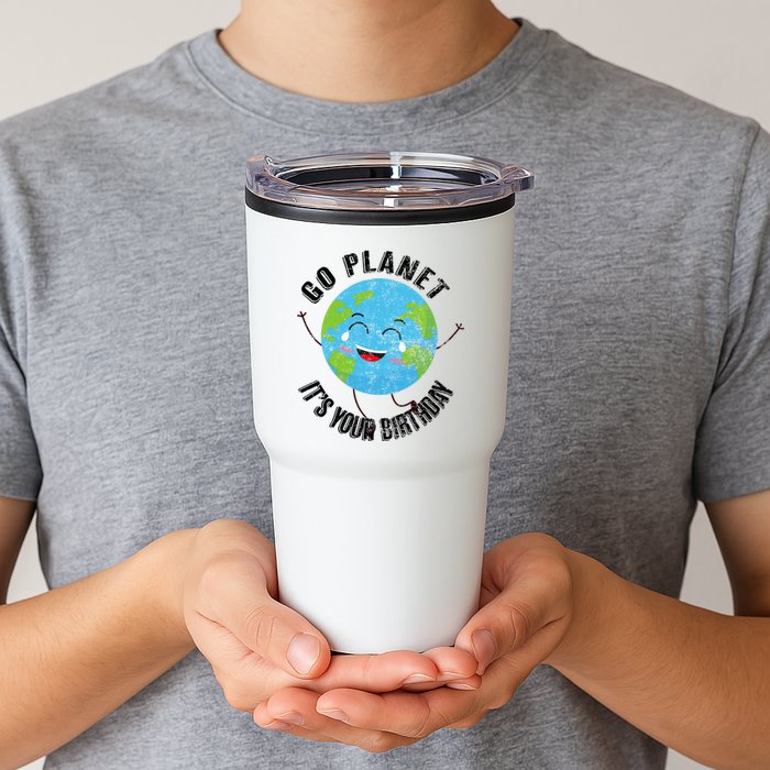 Go Planet Its Your Birthday Happy Earth Day Distressed Tumbler