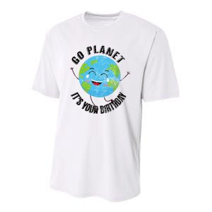 Go Planet Its Your Birthday Happy Earth Day Distressed Youth Performance Sprint T-Shirt