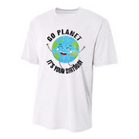 Go Planet Its Your Birthday Happy Earth Day Distressed Youth Performance Sprint T-Shirt