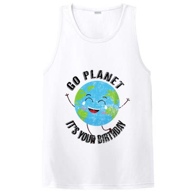 Go Planet Its Your Birthday Happy Earth Day Distressed PosiCharge Competitor Tank