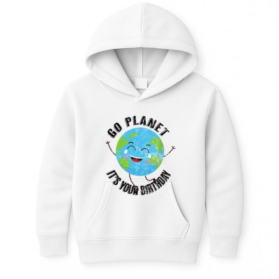 Go Planet Its Your Birthday Happy Earth Day Distressed Kids Hoodie