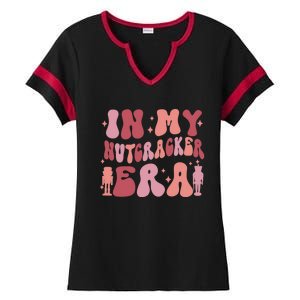 Groovy Pink In My Nutcracker Era Christmas Ballet Squad Gift Ladies Halftime Notch Neck Tee