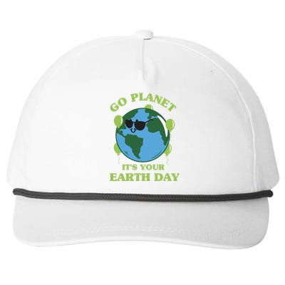 Go Planet It's Your Earth Day Funny Cute Earth Day Gift Snapback Five-Panel Rope Hat