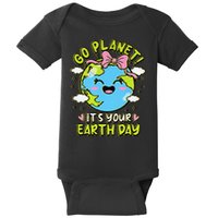 Go Planet Its Your Earth Day Groovy Save The Planet Baby Bodysuit