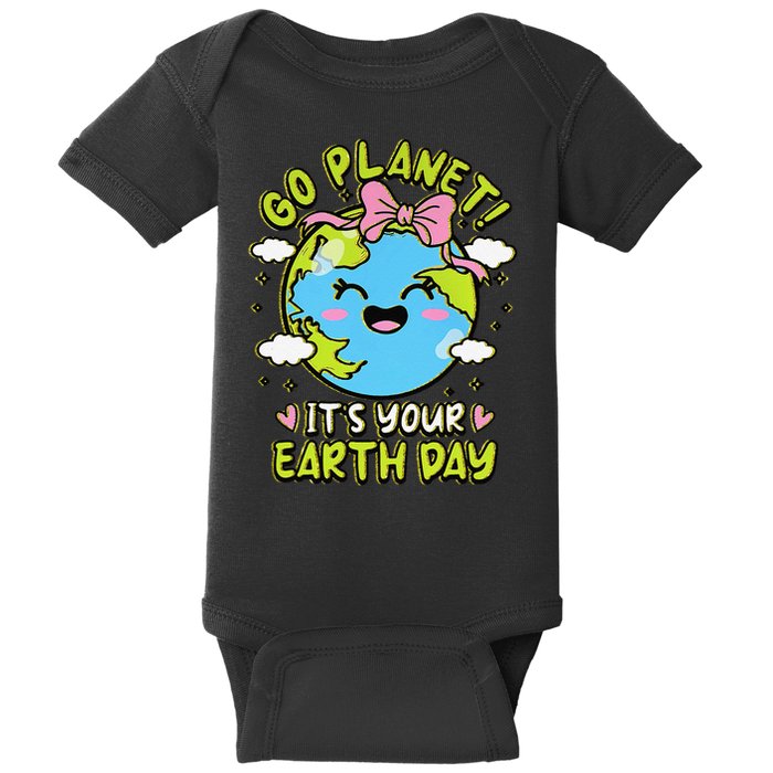 Go Planet Its Your Earth Day Groovy Save The Planet Baby Bodysuit