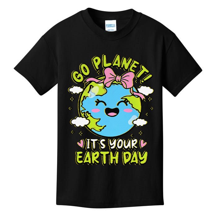 Go Planet Its Your Earth Day Groovy Save The Planet Kids T-Shirt