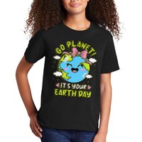 Go Planet Its Your Earth Day Groovy Save The Planet Kids T-Shirt