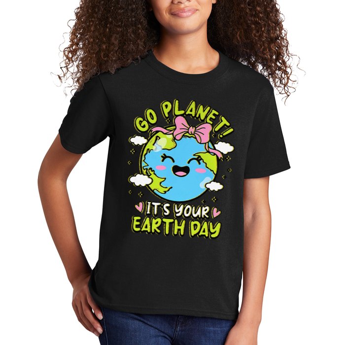 Go Planet Its Your Earth Day Groovy Save The Planet Kids T-Shirt