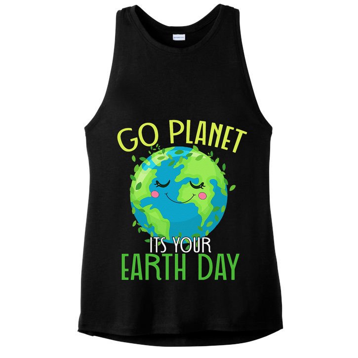 Go Planet Its Your Earth Day Women Ladies PosiCharge Tri-Blend Wicking Tank