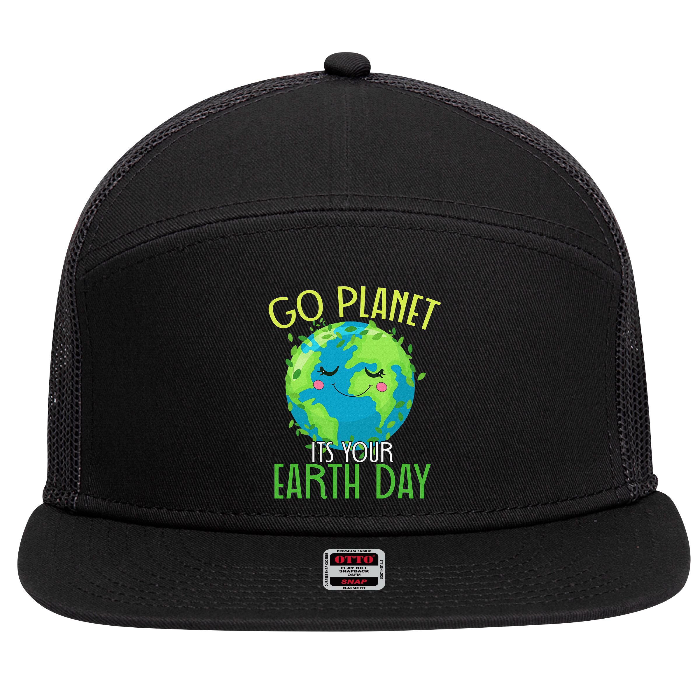 Go Planet Its Your Earth Day Women 7 Panel Mesh Trucker Snapback Hat