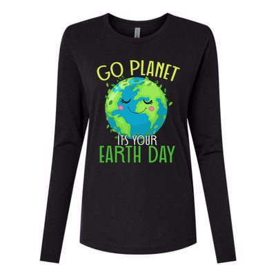 Go Planet Its Your Earth Day Women Womens Cotton Relaxed Long Sleeve T-Shirt