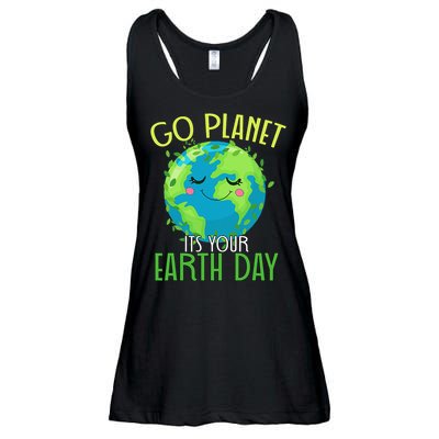 Go Planet Its Your Earth Day Women Ladies Essential Flowy Tank