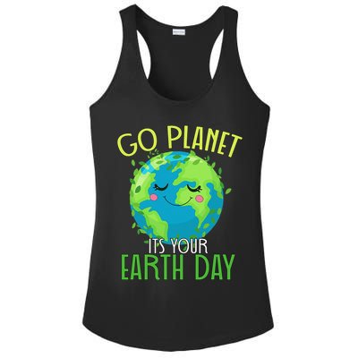 Go Planet Its Your Earth Day Women Ladies PosiCharge Competitor Racerback Tank