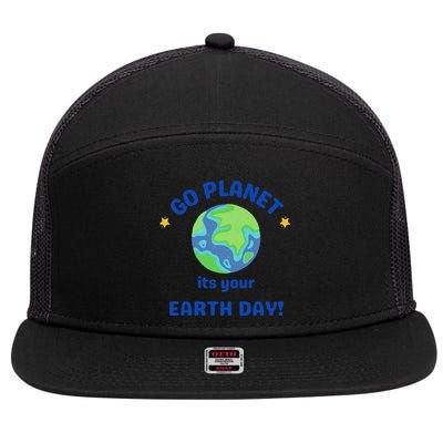 Go Planet Its Your Earth Day 7 Panel Mesh Trucker Snapback Hat