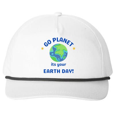 Go Planet Its Your Earth Day Snapback Five-Panel Rope Hat