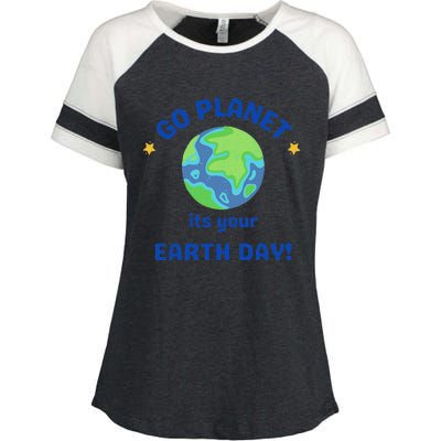 Go Planet Its Your Earth Day Enza Ladies Jersey Colorblock Tee