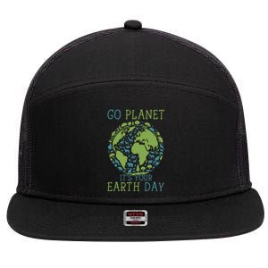 Go Planet ItS Your Earth Day 2024 Teachers 7 Panel Mesh Trucker Snapback Hat