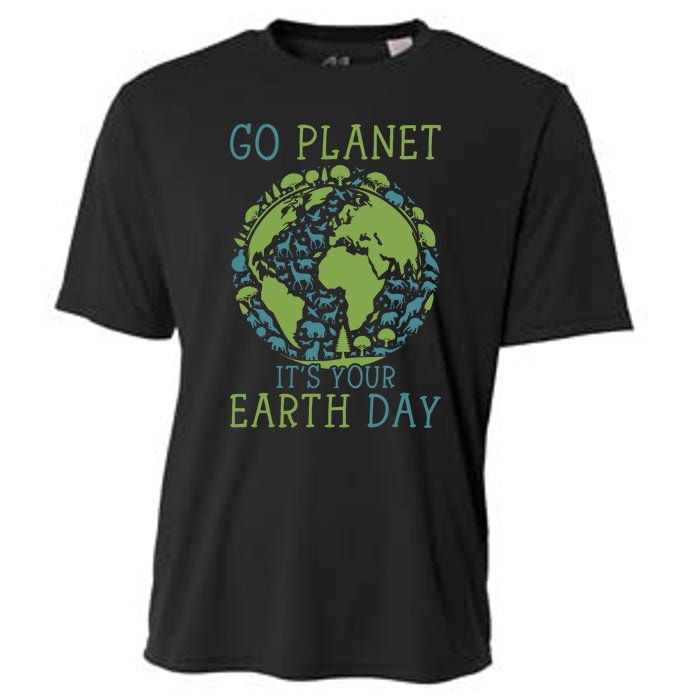 Go Planet ItS Your Earth Day 2024 Teachers Cooling Performance Crew T-Shirt