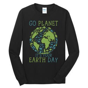 Go Planet ItS Your Earth Day 2024 Teachers Tall Long Sleeve T-Shirt