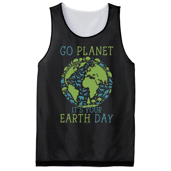 Go Planet ItS Your Earth Day 2024 Teachers Mesh Reversible Basketball Jersey Tank