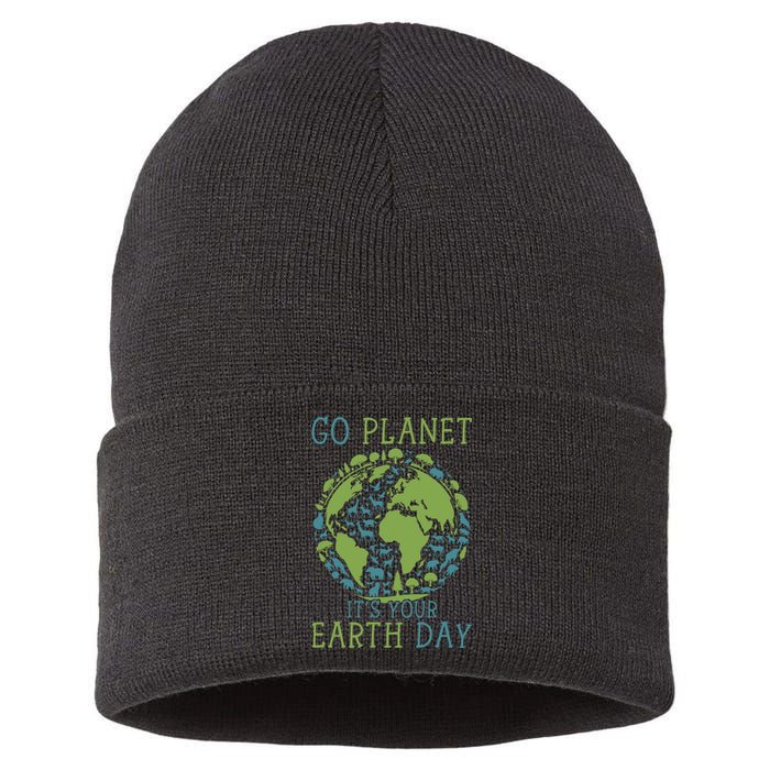 Go Planet ItS Your Earth Day 2024 Teachers Sustainable Knit Beanie