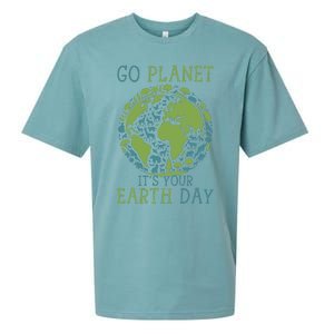 Go Planet ItS Your Earth Day 2024 Teachers Sueded Cloud Jersey T-Shirt