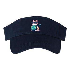 Go Planet ItS Your Earth Day Cute Earth & Cat Happy Earth Valucap Bio-Washed Visor