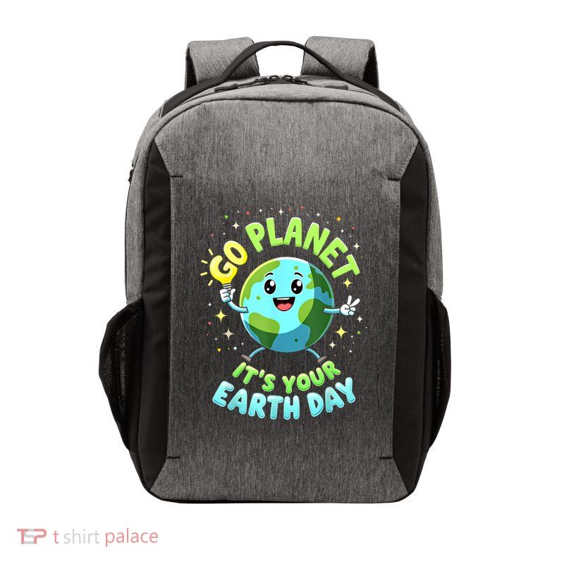Go Planet Its Your Earth Day 2025 Teacher  Vector Backpack