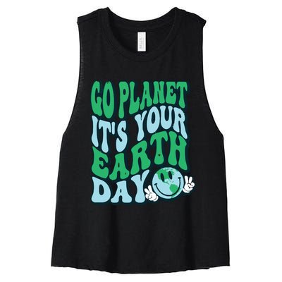 Go Planet Its Your Earth Day Women's Racerback Cropped Tank