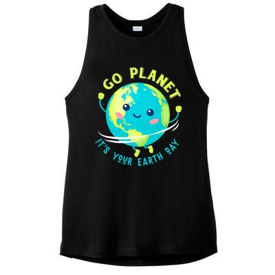 Go Planet Its Your Earth Day Ladies PosiCharge Tri-Blend Wicking Tank