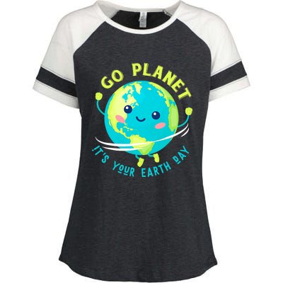 Go Planet Its Your Earth Day Enza Ladies Jersey Colorblock Tee