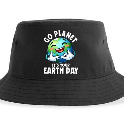 Go Planet ItS Your Earth Day Cute Earth Sustainable Bucket Hat