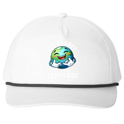 Go Planet ItS Your Earth Day Cute Earth Snapback Five-Panel Rope Hat