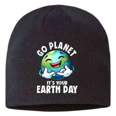 Go Planet ItS Your Earth Day Cute Earth Sustainable Beanie