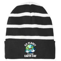 Go Planet ItS Your Earth Day Cute Earth Striped Beanie with Solid Band