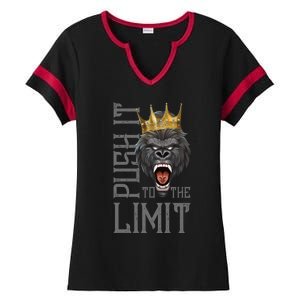 Gorilla Push It To The Limit Beast Motivation Workout Gym Gift Ladies Halftime Notch Neck Tee