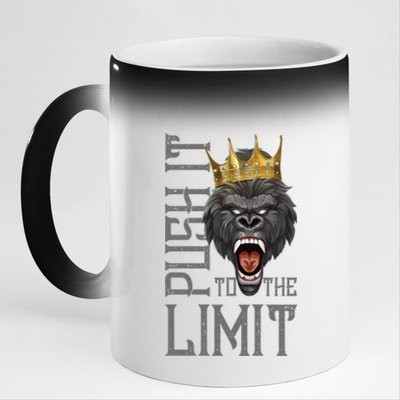 Gorilla Push It To The Limit Beast Motivation Workout Gym Gift 11oz Black Color Changing Mug