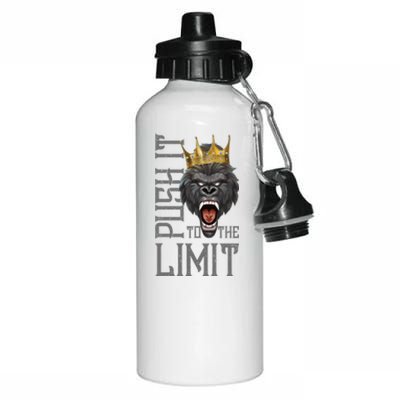 Gorilla Push It To The Limit Beast Motivation Workout Gym Gift Aluminum Water Bottle