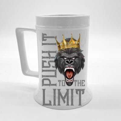 Gorilla Push It To The Limit Beast Motivation Workout Gym Gift Beer Stein