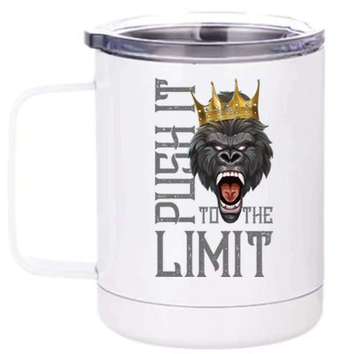 Gorilla Push It To The Limit Beast Motivation Workout Gym Gift 12 oz Stainless Steel Tumbler Cup