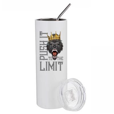 Gorilla Push It To The Limit Beast Motivation Workout Gym Gift Stainless Steel Tumbler