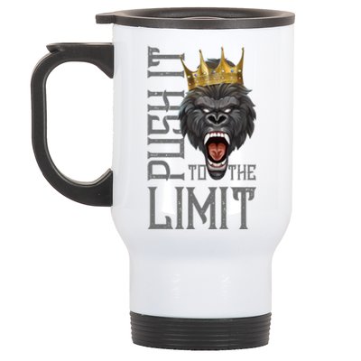 Gorilla Push It To The Limit Beast Motivation Workout Gym Gift Stainless Steel Travel Mug