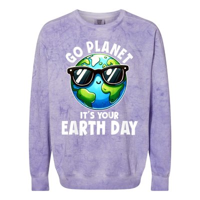 Go Planet ItS Your Earth Day Cute Earth Colorblast Crewneck Sweatshirt