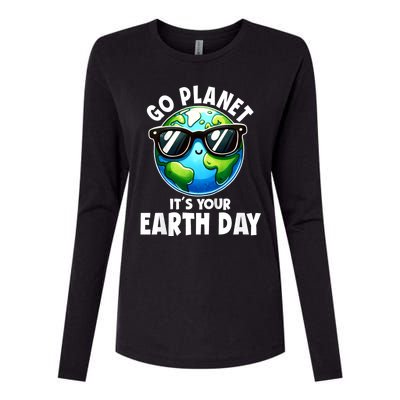 Go Planet ItS Your Earth Day Cute Earth Womens Cotton Relaxed Long Sleeve T-Shirt