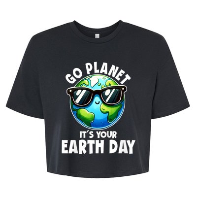 Go Planet ItS Your Earth Day Cute Earth Bella+Canvas Jersey Crop Tee