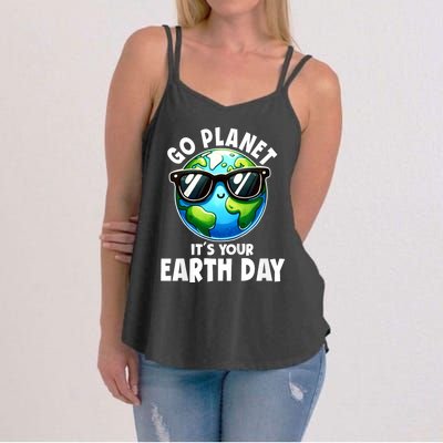 Go Planet ItS Your Earth Day Cute Earth Women's Strappy Tank