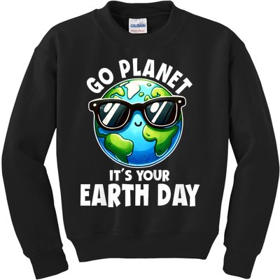 Go Planet ItS Your Earth Day Cute Earth Kids Sweatshirt